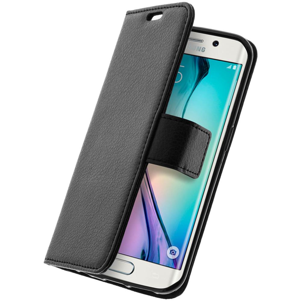 Custodia Portafoglio Stand Case Per Samsung Galaxy S6 Edge - Nera - Foto 1