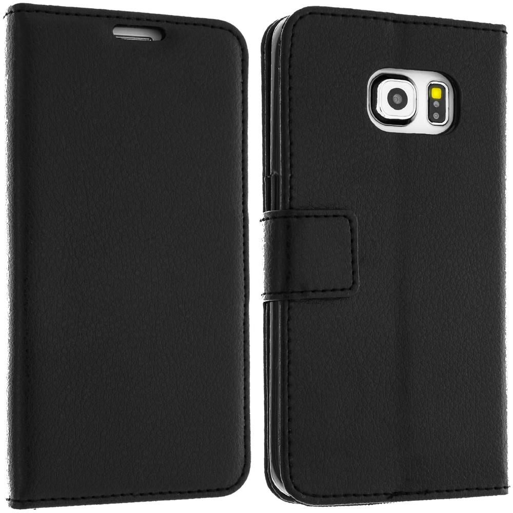 Custodia Portafoglio Stand Case Per Samsung Galaxy S6 Edge - Nera - Foto 2