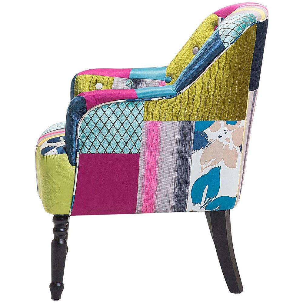 Poltrona Patchwork Blu Imbottita In Tessuto - Mandal - Foto 2