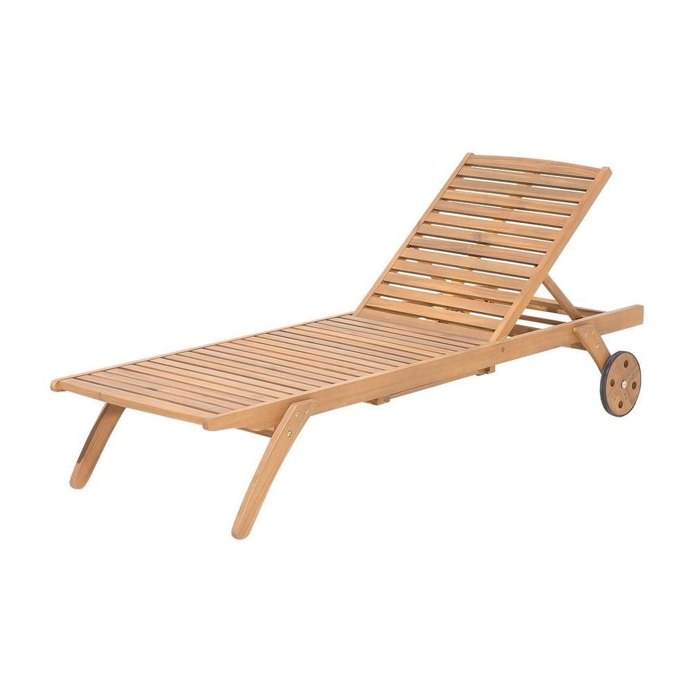 Beliani Lettino Sdraio Da Giardino In Legno Di Acacia Cesana - Main Image