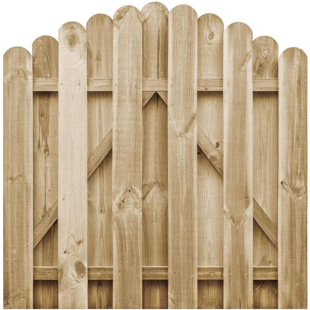 Cancello Da Giardino In Legno Di Pino Impregnato 100x100 Cm - Design Ad Arco, Robusto E Resistente Alle Intemperie