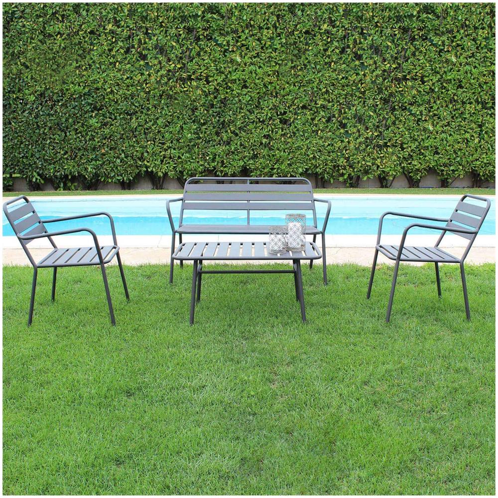 Romanus - Salotto Da Giardino In Acciaio - Foto 2