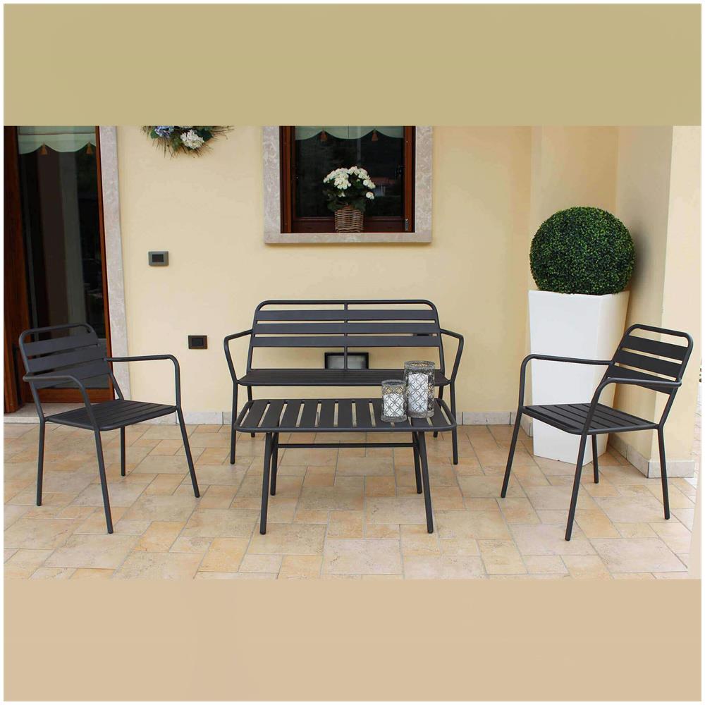 Romanus - Salotto Da Giardino In Acciaio - Foto 3