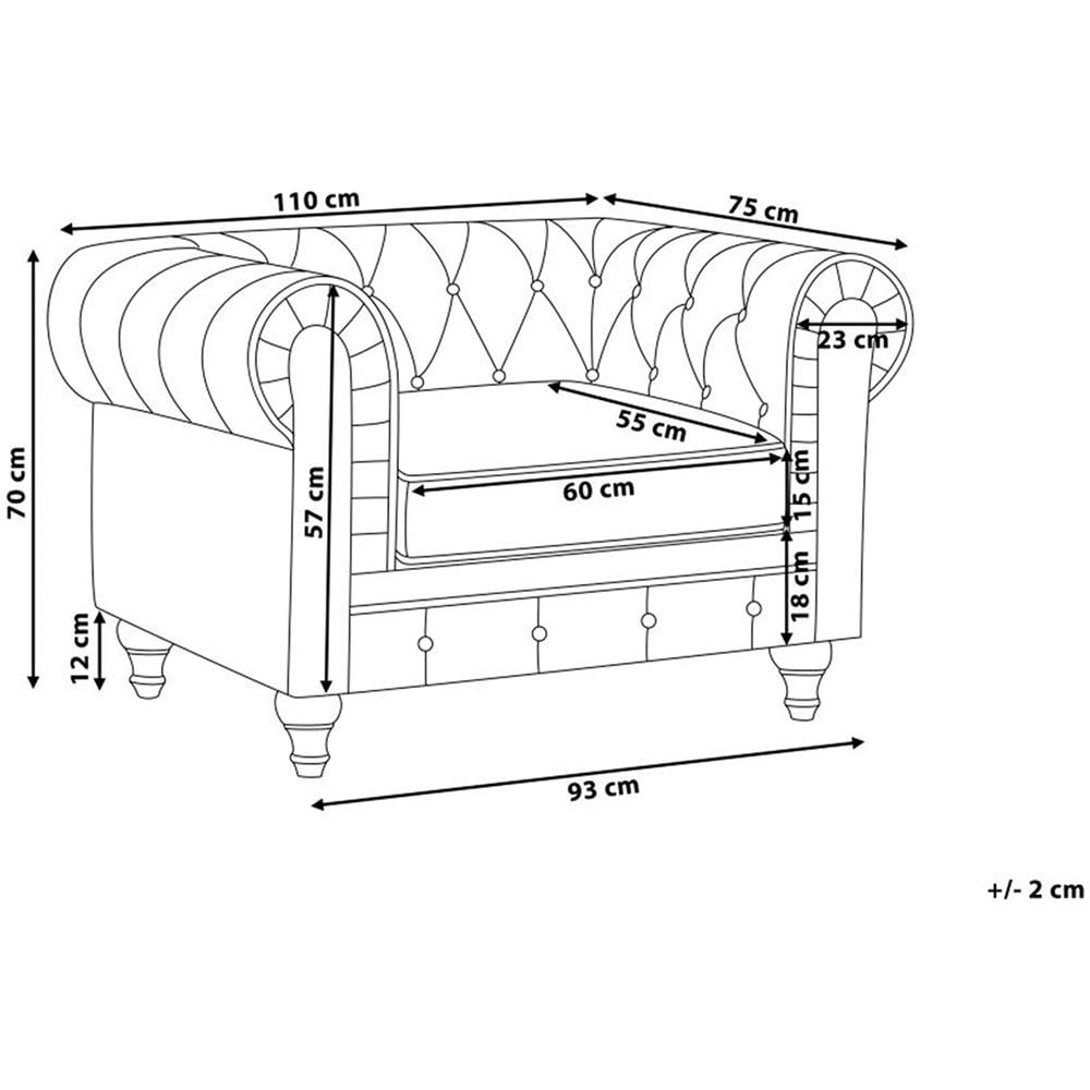 Poltrona In Velluto Giallo Chesterfield - Foto 2