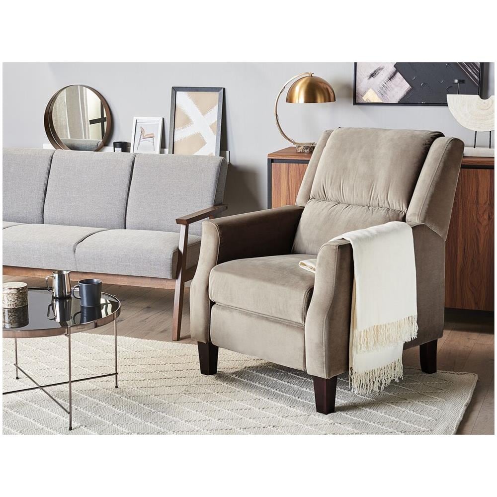 Poltrona Relax Reclinabile Velluto Grigio Talpa Egersund - Foto 2