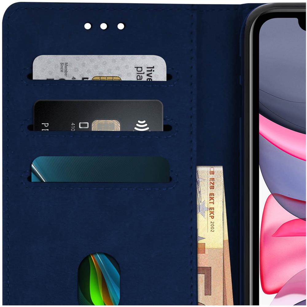 Custodia Apple Iphone 11 Portadocumenti Funzione Supporto Blu - Foto 2