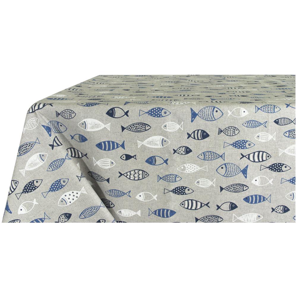 Tovaglia Salotto Cucina In Tessuto Miros Made In Italy Marino Pesci Azzurro 140x180 Pesci - Foto 1