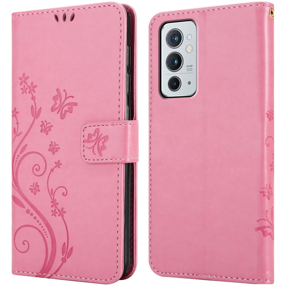 Custodia Compatibile Con Oneplus 9rt 5g In Rosa Fiore - Coperchio Protettivo In Design Floreale Con Chiusura Magnetica, Funzione Stand E Slot Per Carte - Foto 8
