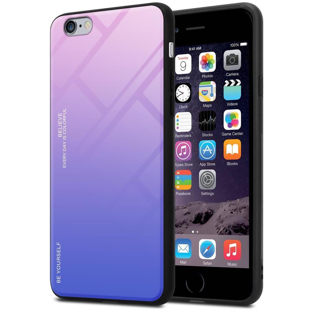 Cadorabo Custodia Compatibile Con Apple Iphone 6 Plus / 6s Plus In Rosa - Blu - Coperchio Protettivo Bicolore In Vetro Temperato E Silicone Tpu - Foto 1