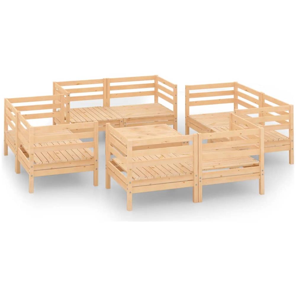 Set Divani Da Giardino 9 Pz In Legno Massello Di Pino - Foto 2
