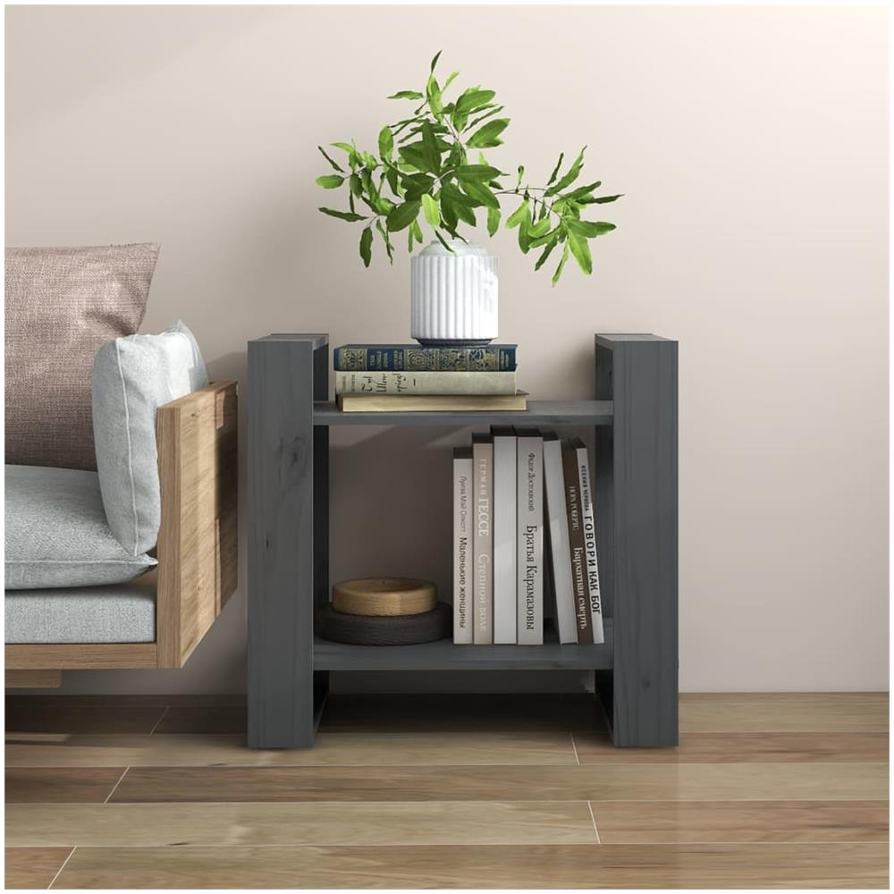 Libreria / divisorio Grigio 60x35x57 Cm In Legno Massello Di Pino - Foto 1