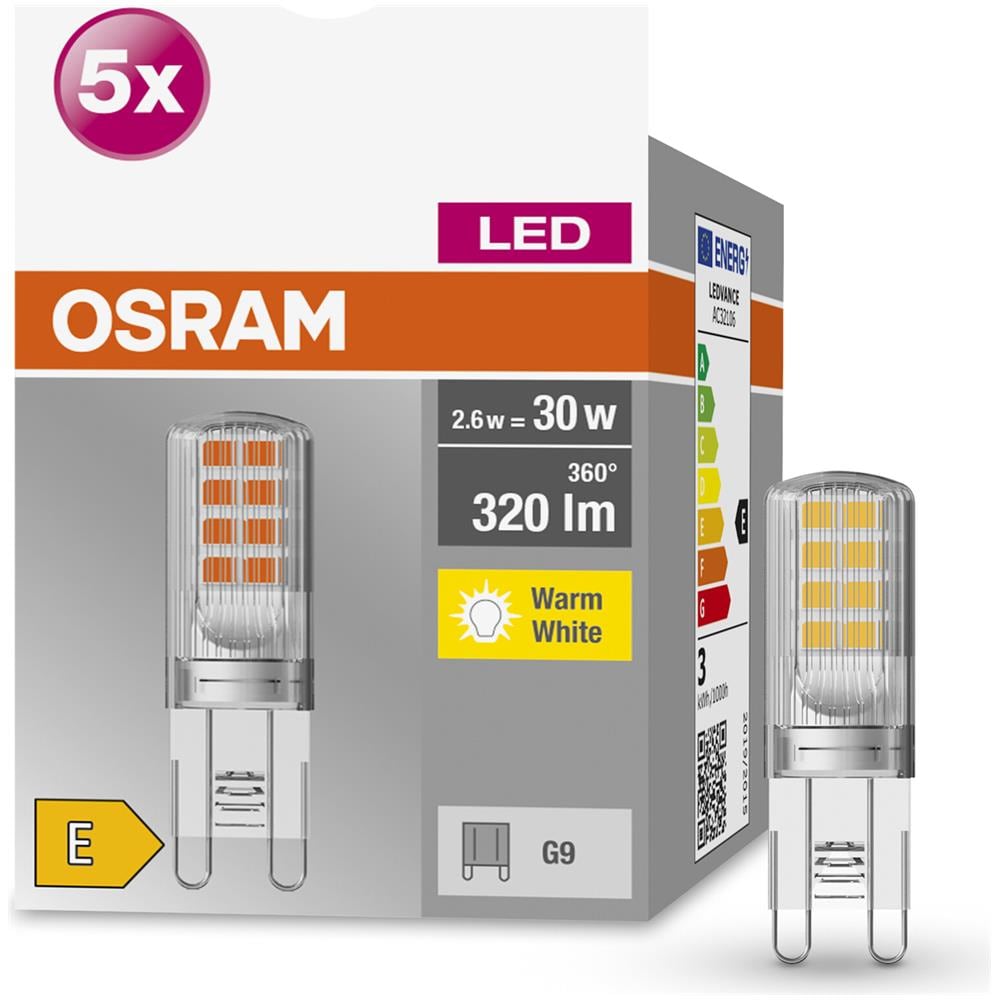 Stella Pin Lampada Led, G9-base Vetro Trasparente, bianco Caldo (2700k), 320 Lumen, Sostituzione Delle Lampade 30w, Non Dimmerabile, 5-confezione - Foto 6