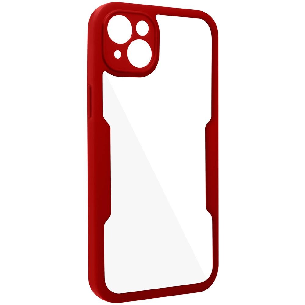 Cover Iphone 14 Plus Retro Plexiglass Fronte Polimero Bordo Rosso - Foto 2