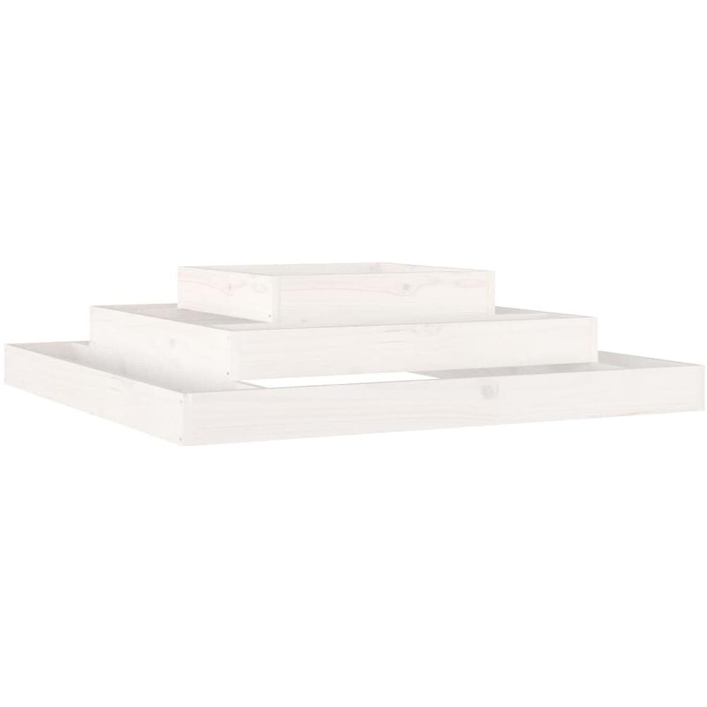 Fioriera Bianca 110x110x27 Cm In Legno Massello Di Pino - Foto 1