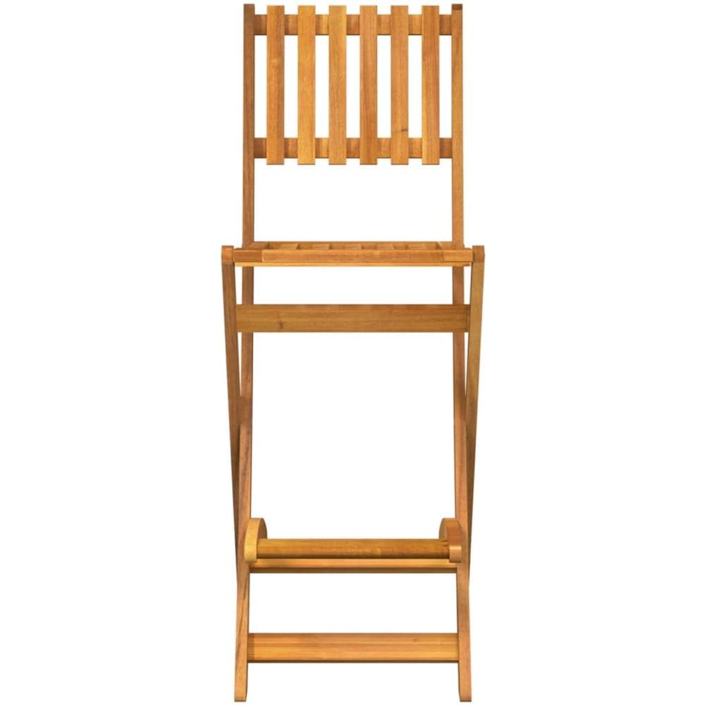 Sedie Da Bar Pieghevoli 2 Pz In Legno Massello Di Acacia - Foto 1