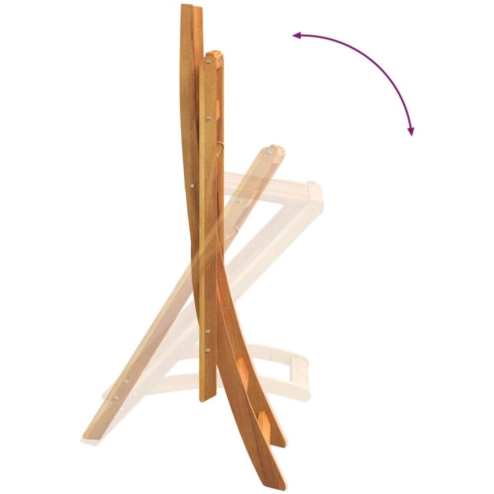 Sedie Da Bar Pieghevoli 2 Pz In Legno Massello Di Acacia - Foto 3