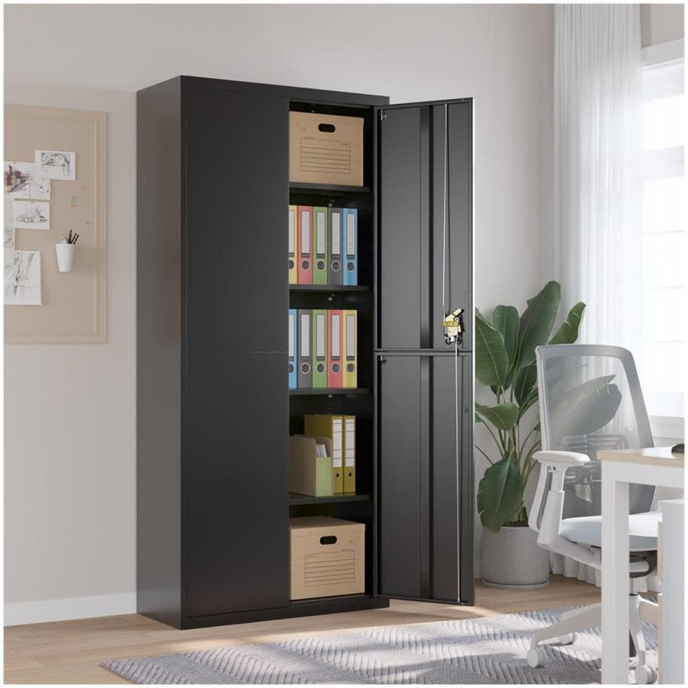Armadio Classificatore Nero 90x40x200 Cm In Acciaio - Foto 1