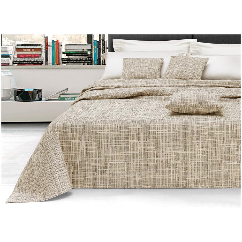 Telo Arredo Copridivano Multiuso Copritutto Misto Cotone Modello Multirighe 180x260 Corda - Foto 2