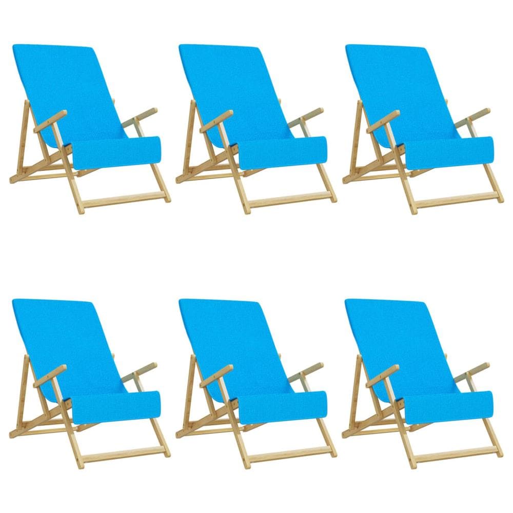 Asciugamani Da Spiaggia 6 Pz Turchese 60x135 Cm Tessuto 400 Gsm - Foto 2