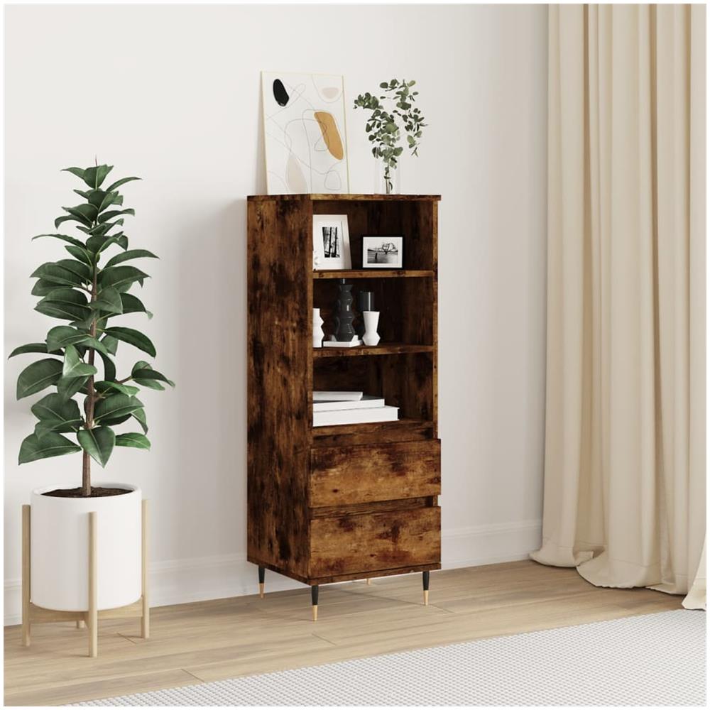 Credenza Rovere Fumo 40x36x110 Cm In Legno Multistrato - Foto 1