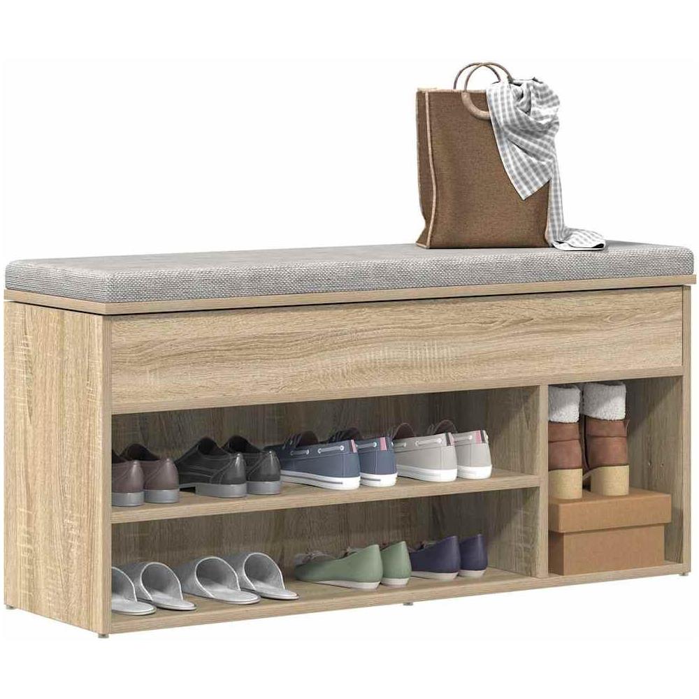 Scarpiera Rovere Sonoma 102x30,5x45 cm in Legno Multistrato - Foto 2