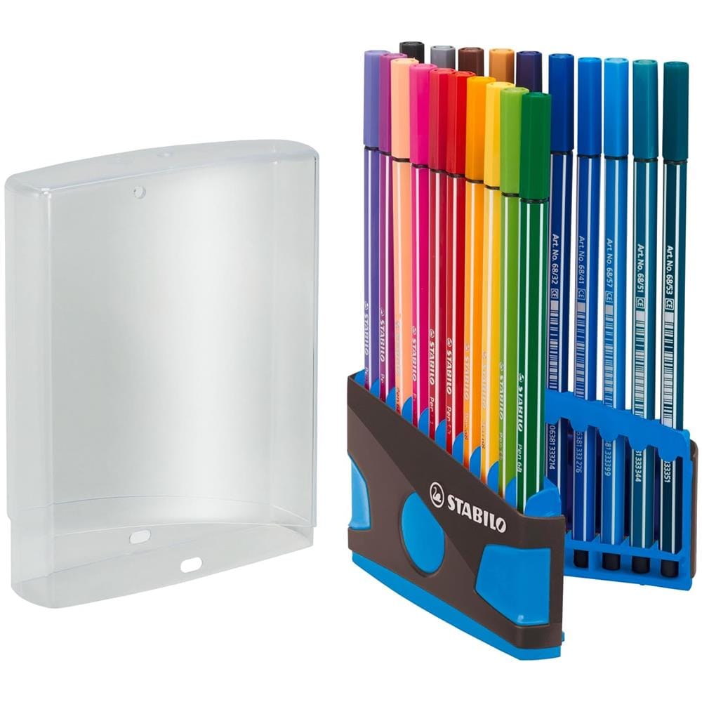 Pen 68 - Pennarello Premium - Colorparade - Astuccio da 20 - antracite /azzurro - 20 colori assortiti - Foto 1