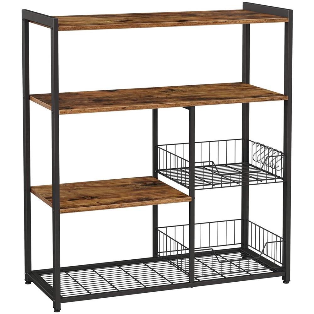 Scaffalatura per isola da cucina stile loft marrone rustico KKS96X - Foto 1