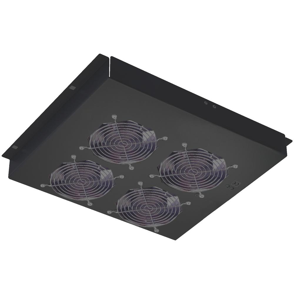I-CASE FAN-4STN - Gruppo di 4 Ventole a Soffitto Senza Termostato per Rack 19'' Nero - Foto 1