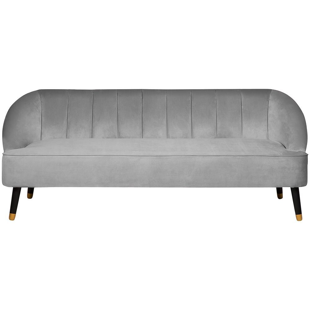 Divano A 3 Posti In Velluto Grigio Chiaro Alsvag - Foto 1