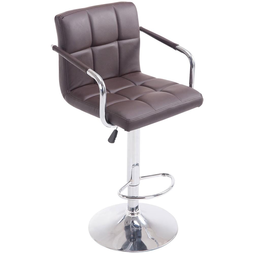Sgabello Design Lucy V2 In Similpelle I Sedia Sgabello Con Schienale Girevole E Regolabile H 63-84 CM I Sedia Bar Con Braccioli Marrone - Foto 1