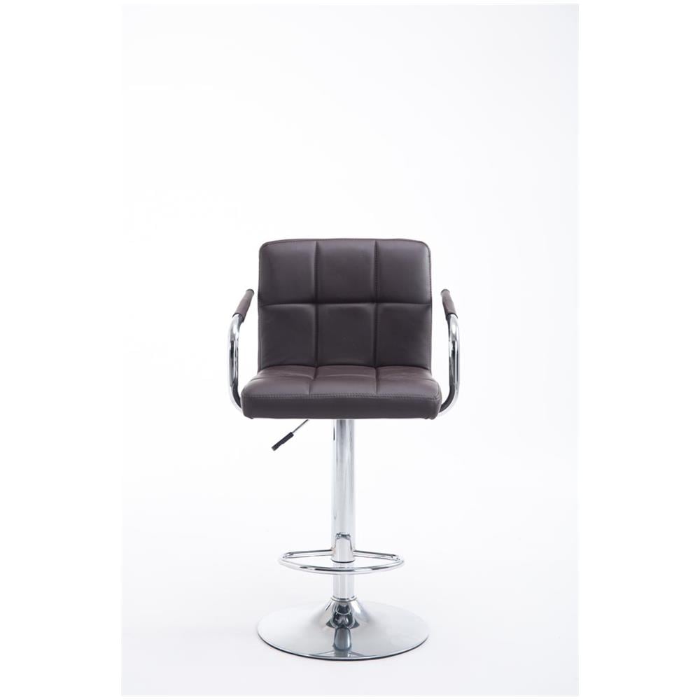 Sgabello Design Lucy V2 In Similpelle I Sedia Sgabello Con Schienale Girevole E Regolabile H 63-84 CM I Sedia Bar Con Braccioli Marrone - Foto 2