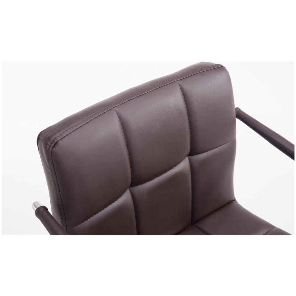 Sgabello Design Lucy V2 In Similpelle I Sedia Sgabello Con Schienale Girevole E Regolabile H 63-84 CM I Sedia Bar Con Braccioli Marrone - Foto 5