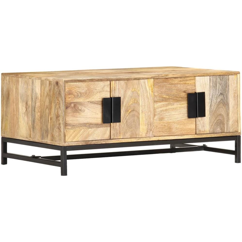 Tavolino Da Caffè 90x55x40 Cm In Legno Massello Di Mango - Foto 1