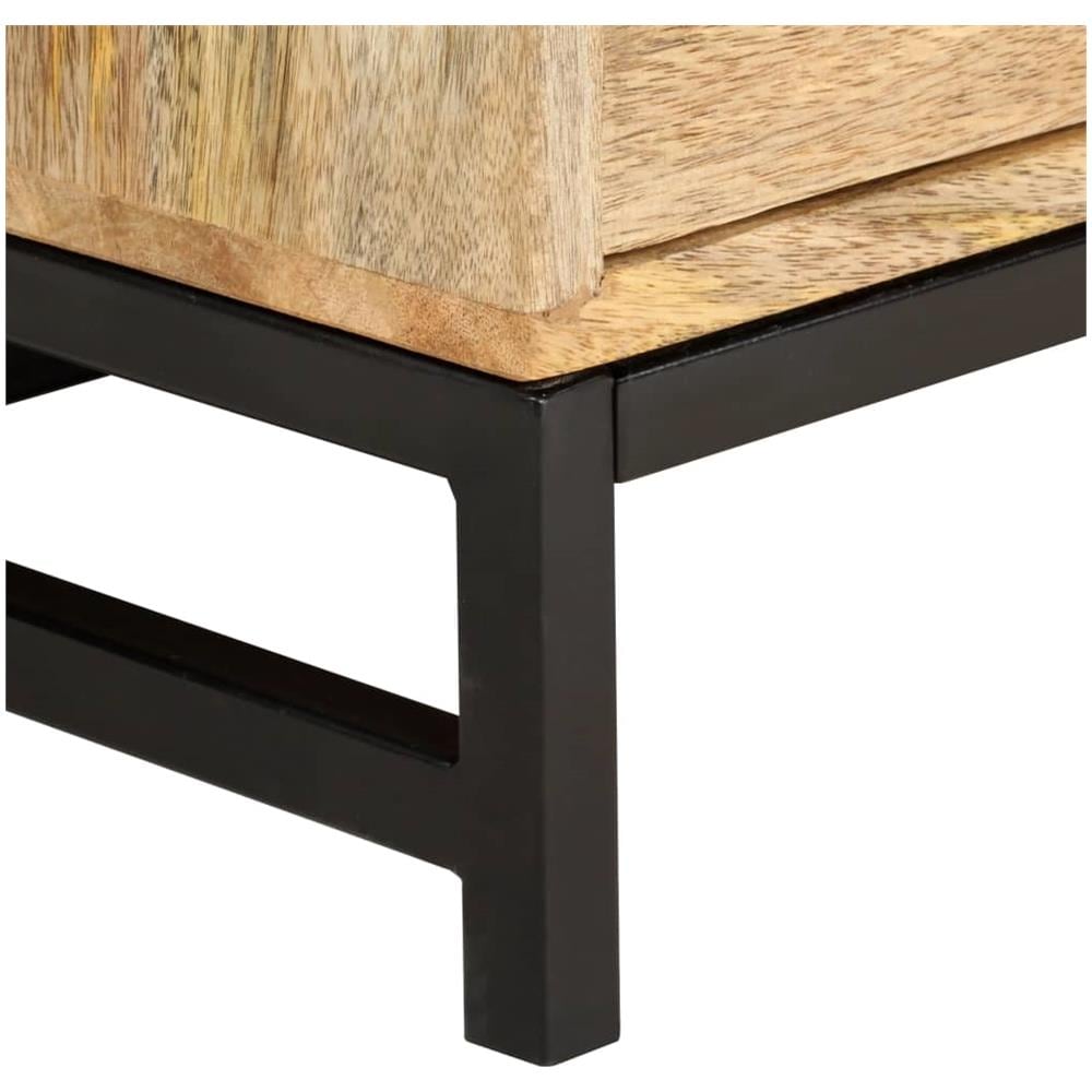 Tavolino Da Caffè 90x55x40 Cm In Legno Massello Di Mango - Foto 8