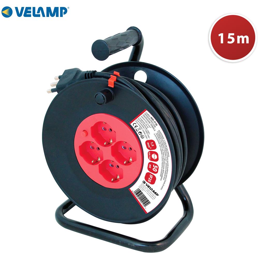 Avvolgicavo Bricolage, 4 Prese, Cavo H05vv-f3g1.5mm2, 50mt, ce - Foto 1