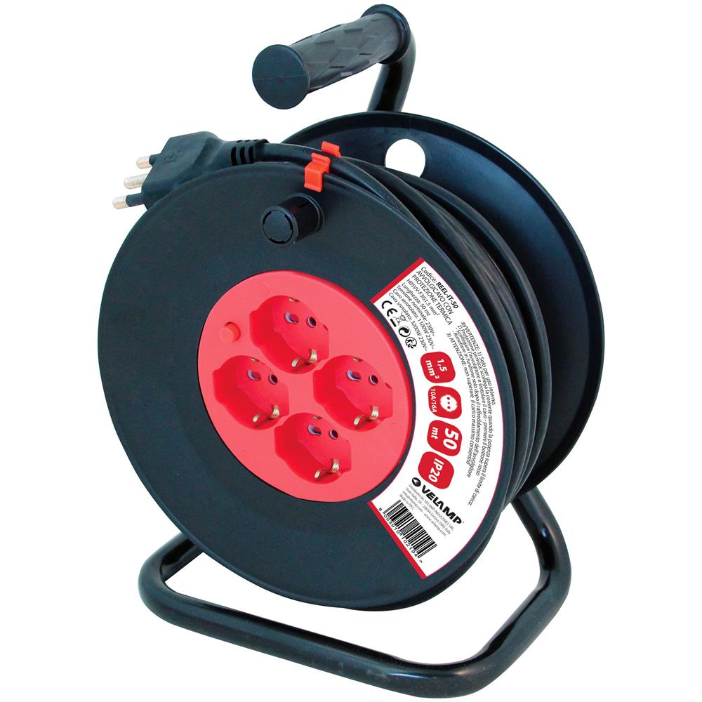 Avvolgicavo Bricolage, 4 Prese, Cavo H05vv-f3g1.5mm2, 50mt, ce - Foto 2