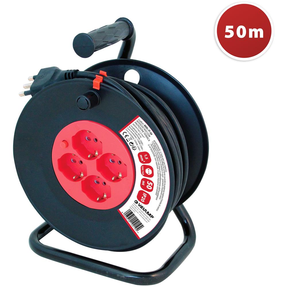 Avvolgicavo Bricolage, 4 Prese, Cavo H05vv-f3g1.5mm2, 50mt, ce - Foto 6