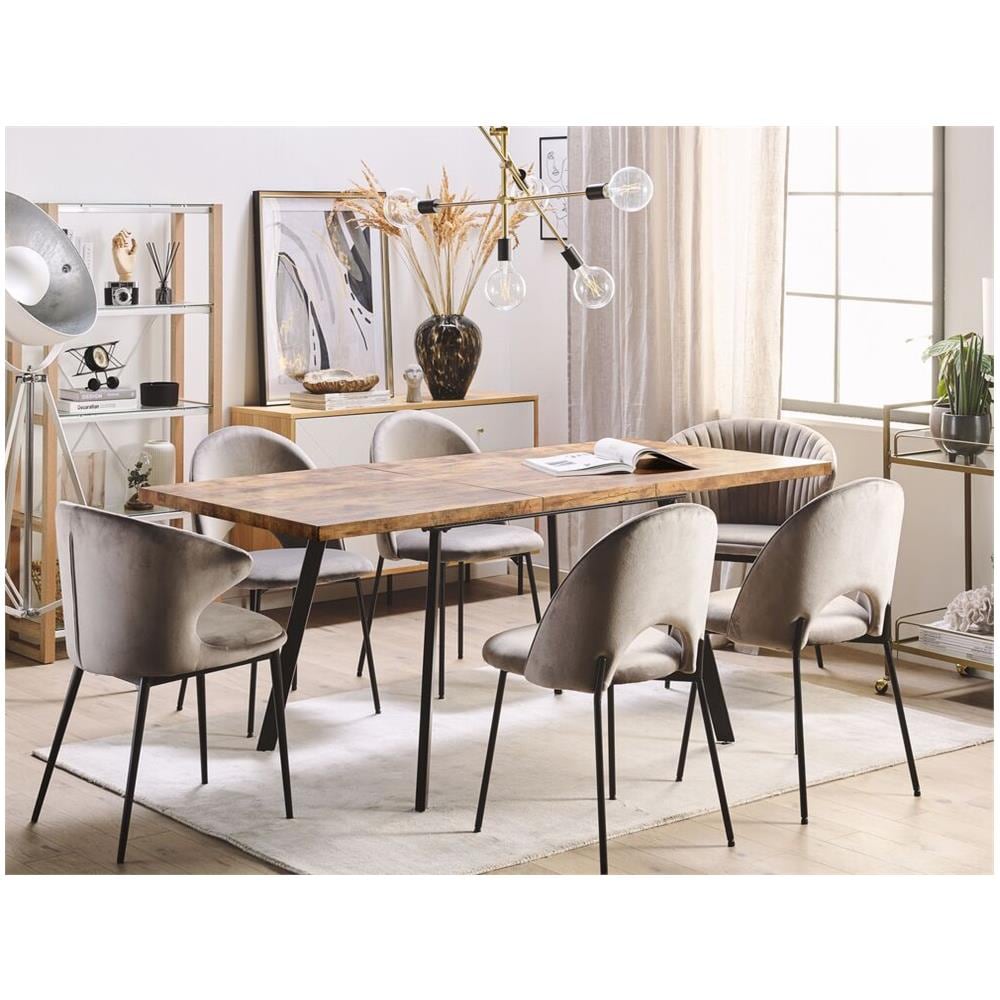 Tavolo Da Pranzo Color Nero E Legno Chiaro 140 / 180 X 90 Cm Harlow - Foto 2