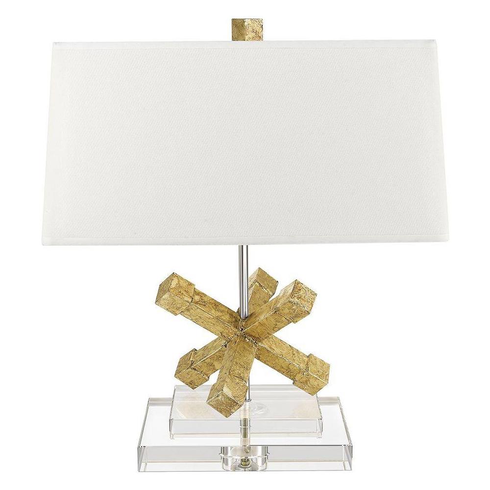 Lampada Da Tavolo Quadrata 1 Luce Oro, E27 - Foto 1