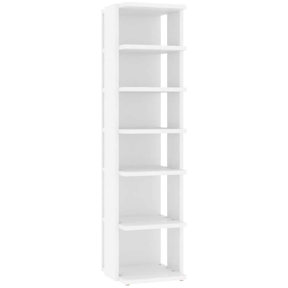 Scarpiera Bianca 27,5x27x102 cm in Legno Multistrato - Foto 1