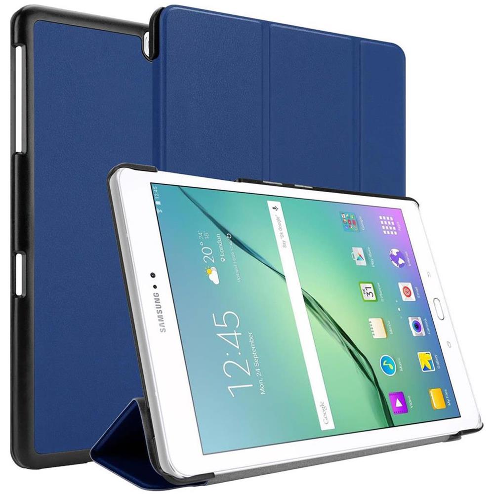 Cadorabo Custodia Per Tablet Compatibile Con Samsung Galaxy Tab S2 (9.7"" Zoll) Sm-t815n / T813n / T819n In Blu Scuro Jersey - Coperchio Protettiva Ultra Sottile Con Funzione Auto Wake Up E Stand - Foto 8