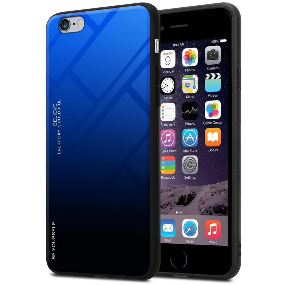 Cadorabo Custodia Compatibile Con Apple Iphone 6 Plus / 6s Plus In Blu - Nero - Coperchio Protettivo Bicolore In Vetro Temperato E Silicone Tpu - Foto 1