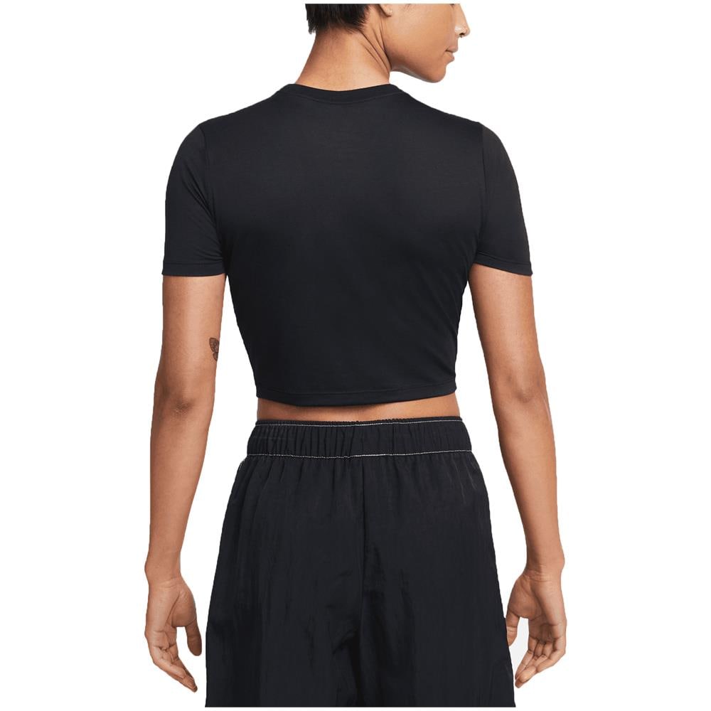 T-shirt Da Donna Crop Swoosh Nera Taglia L Cod Dn5798-010 - Foto 2