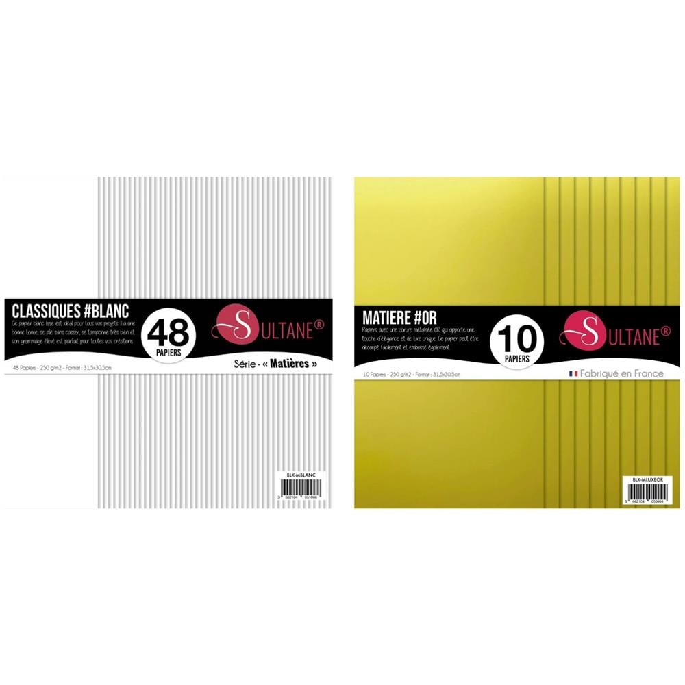 58 Carte Scrapbooking Bianco E Oro - A: 30,5 Cm - Foto 1