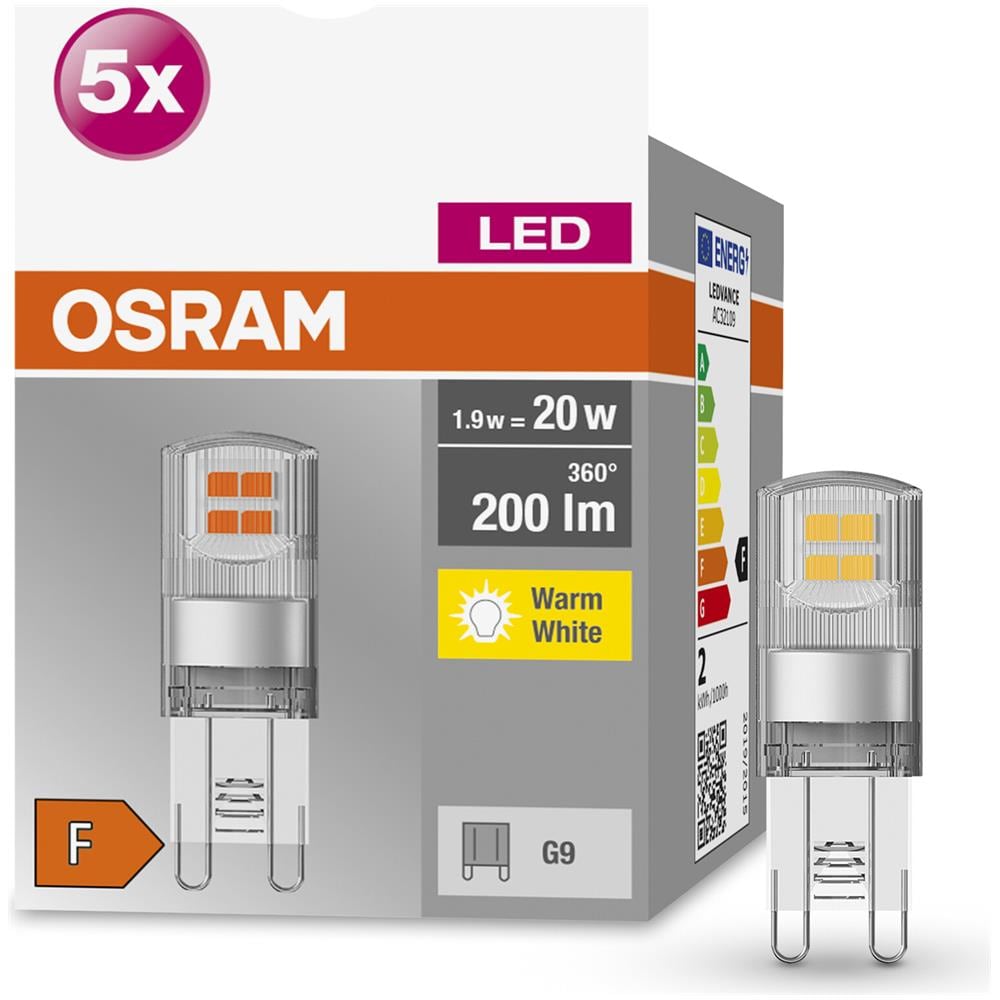 Stella Pin Lampada Led, G9-base Vetro Trasparente, bianco Caldo (2700k), 200 Lumen, Sostituzione Delle Lampade 20w, Non Dimmerabile, 5-confezione - Foto 6