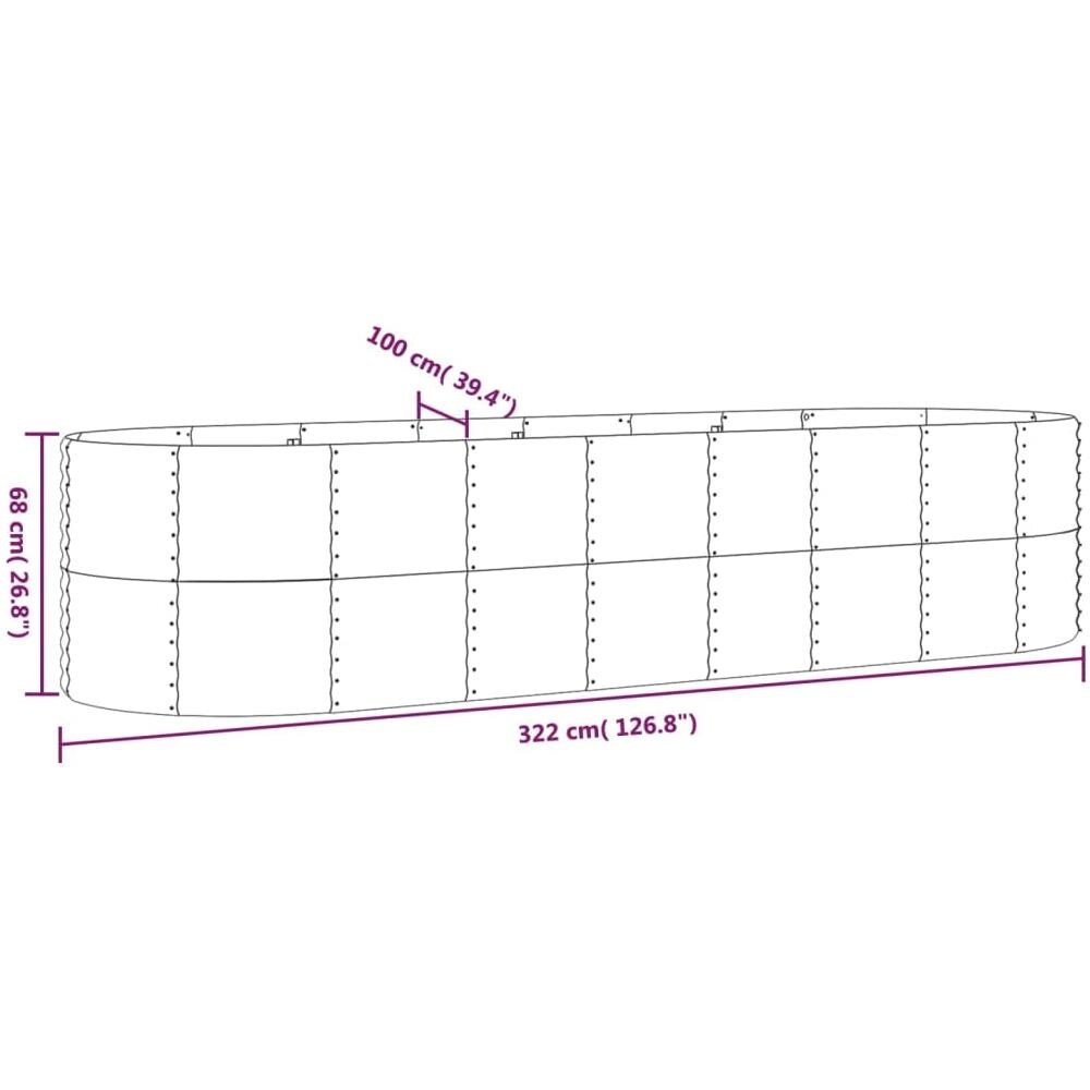 Letto Giardino Acciaio Verniciato Polvere 322x100x68cm Argento - Foto 5