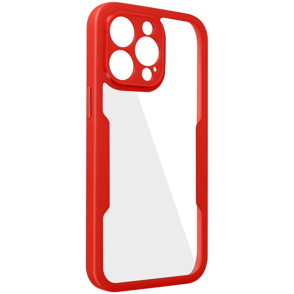 Cover Iphone 14 Pro Retro Plexiglass Fronte Polimero Bordo Rosso - Foto 5