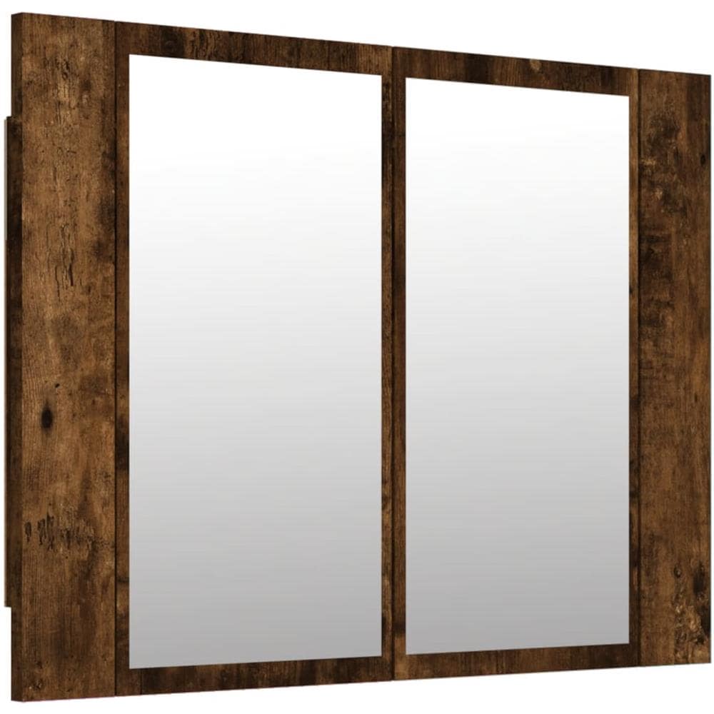 Mobile A Specchio Led Rovere Fumo 60x12x45 Cm Legno Multistrato - Foto 2