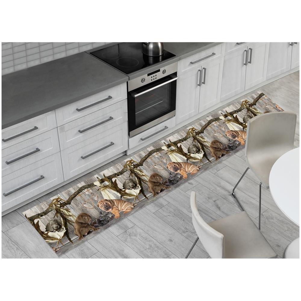 Tappeto Passatoia Cucina Antiscivolo Sottolavello Digitale Fantasie Varie 50x400 Cane Amaca - Foto 1
