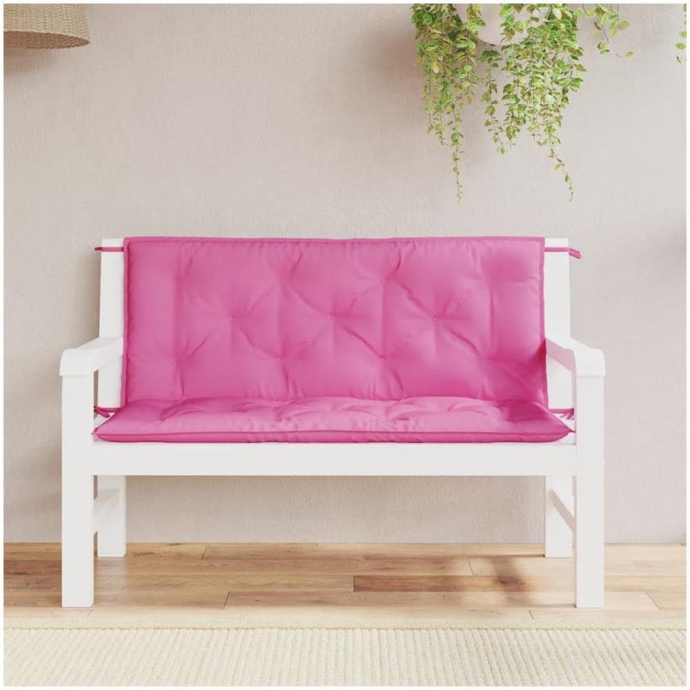 Cuscini Per Panca Da Giardino 2 Pz Rosa 120x50x7 Cm In Tessuto - Foto 1